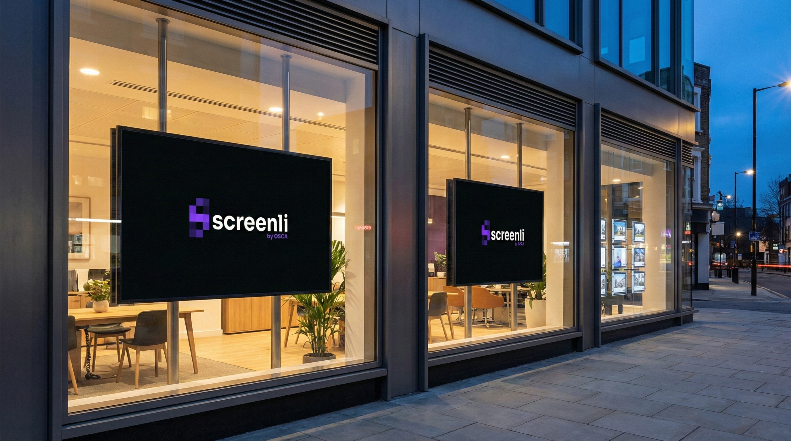 Estate agents digital signage example