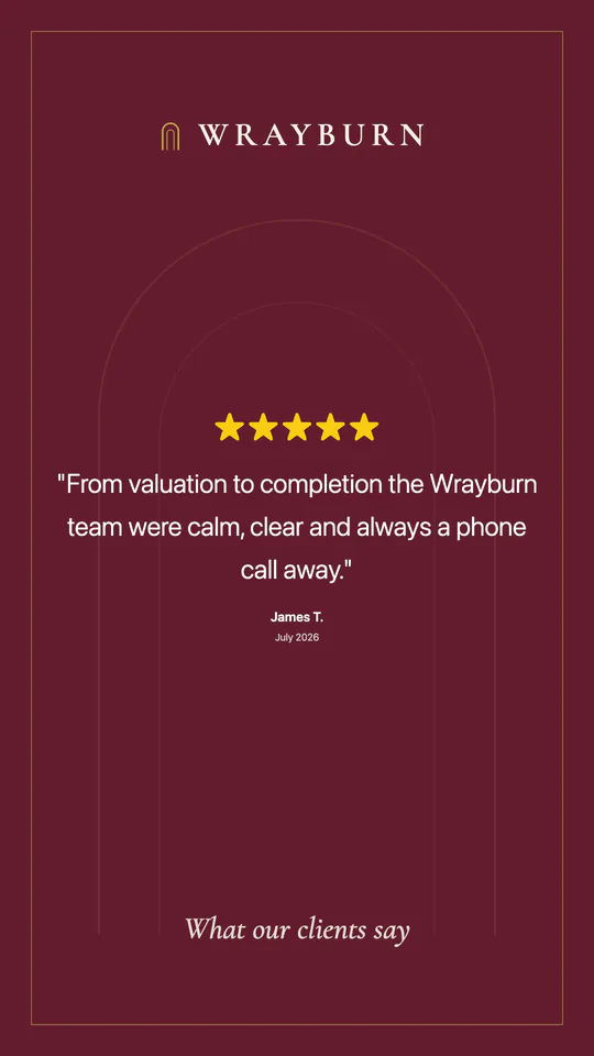 A five-star Google review on a portrait window screen, in the agency's branding