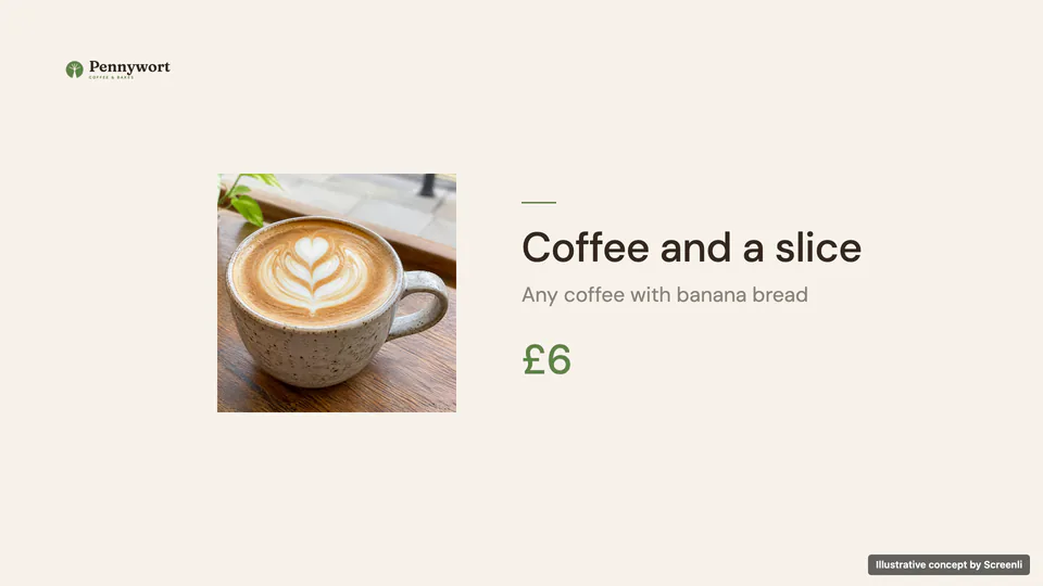 An example minimal concept for a cafe